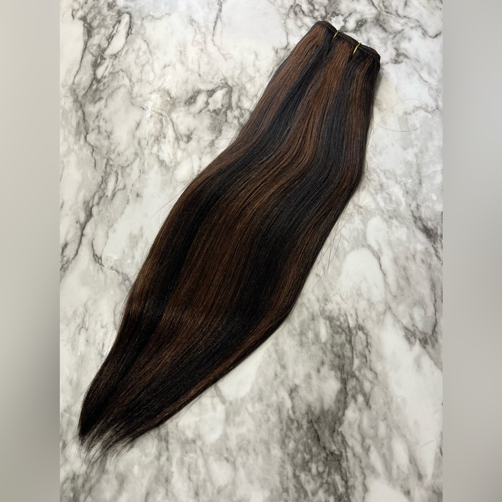 16 Inch Outre Micro perm Yaki  # C1b/30 weft Human hair + Natural hair blend